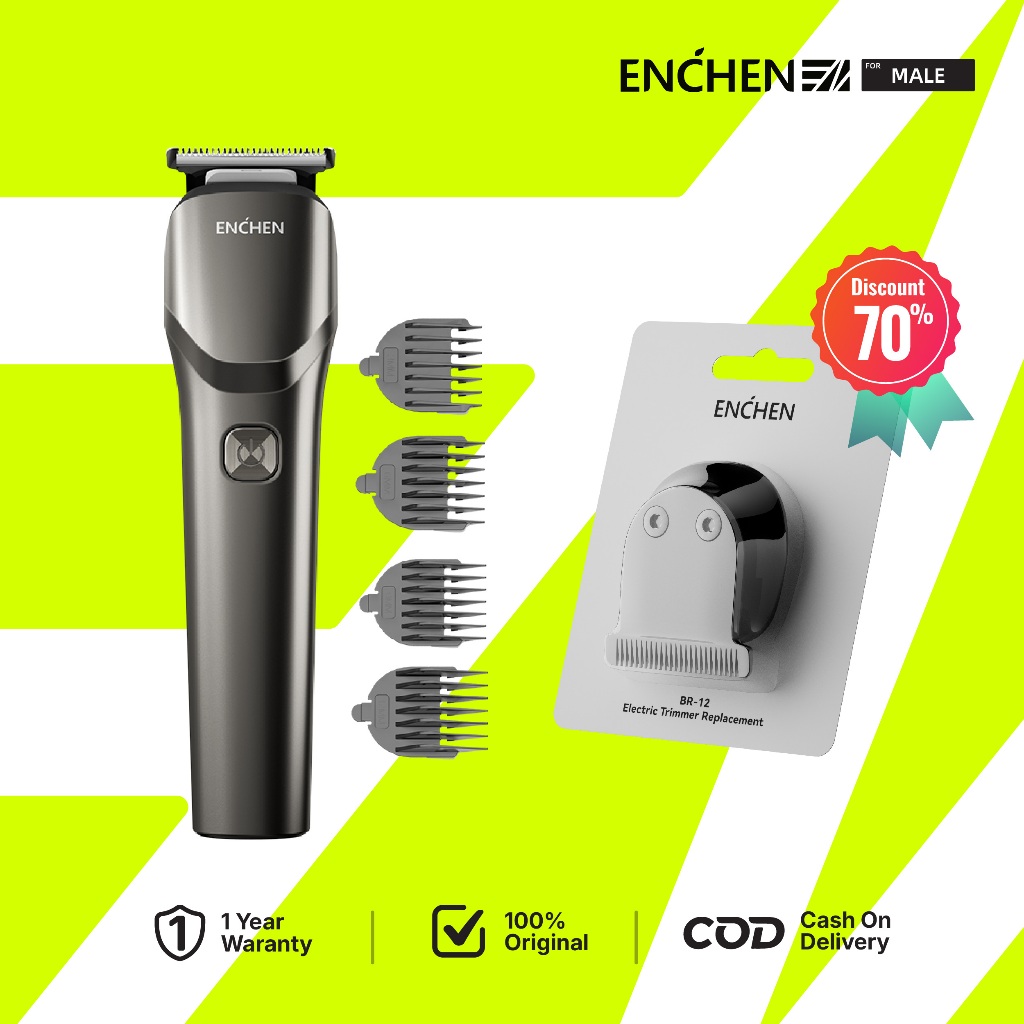 [Penawaran Kombo] ENCHEN Beardo 2 Trimmer & Kepala pemotong Accessories Replacement