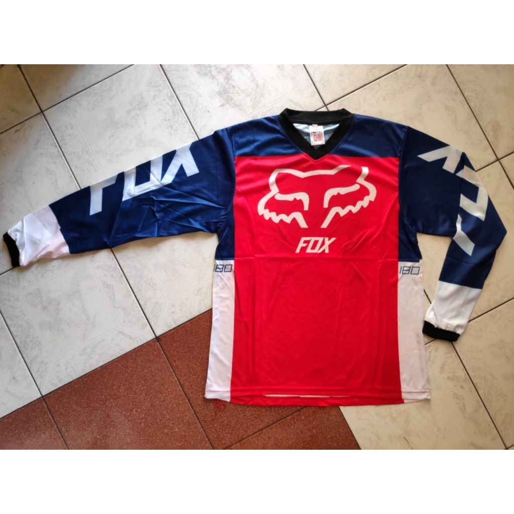 JERSEY SEPEDA GOWES DOWNHILL MERAH BIRU