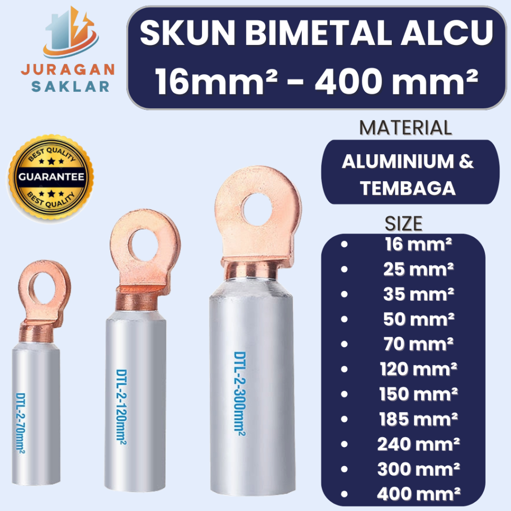Kabel Skun AL-CU AL CU ALCU 300 300mm2 Cable Lug Bimetal Aluminium Copper