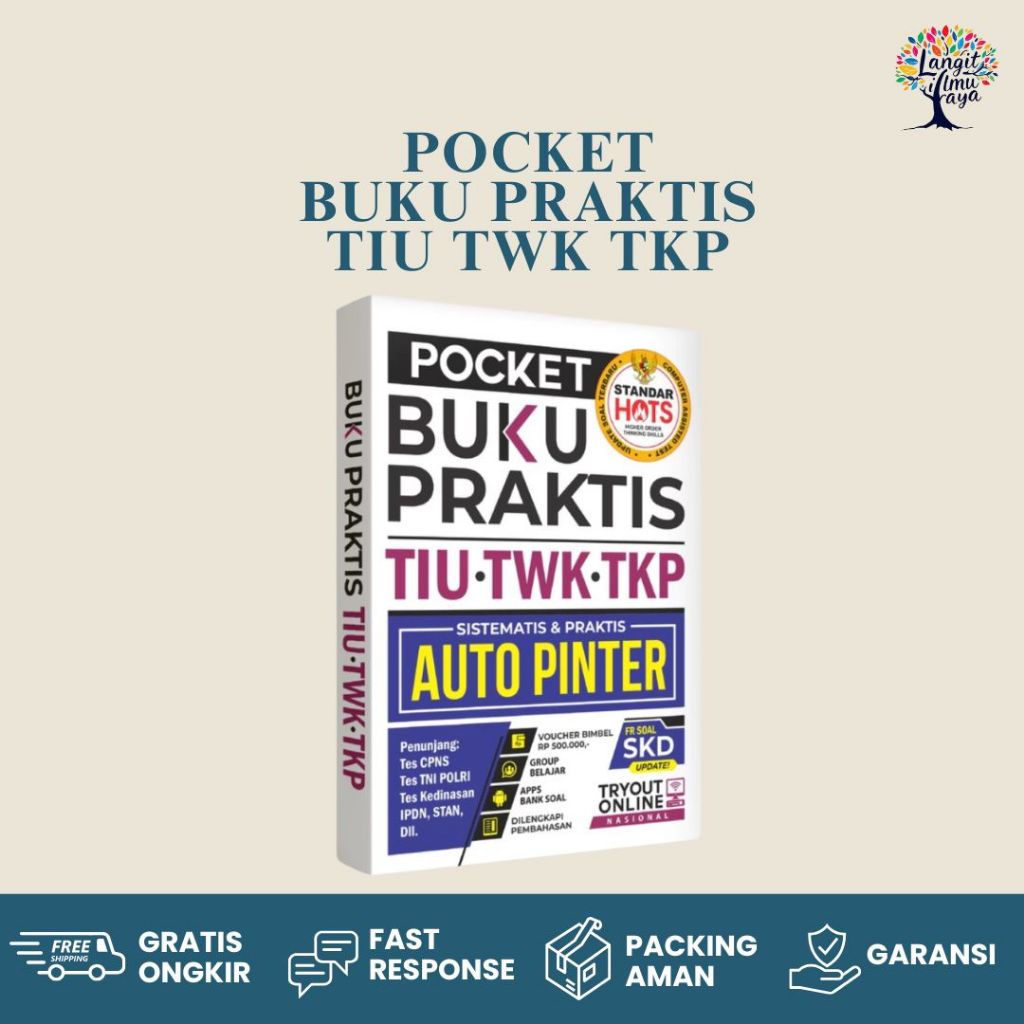 Langit Ilmu Raya - Pocket Buku Praktis TIU TWK TKP / Tes CPNS / TNI POLRI / Kedinasan / IPDN / STAN