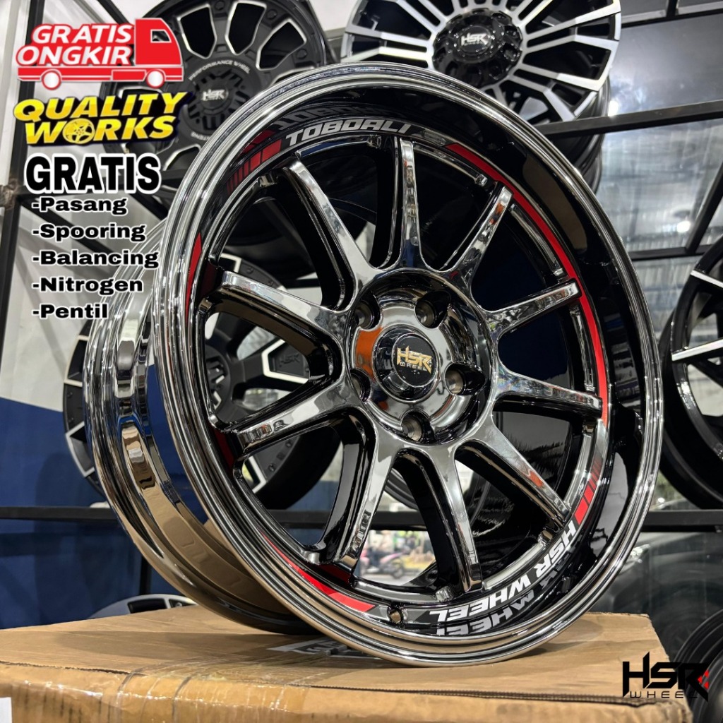 Velg Mobil CRV Terios Reborn Ring 17 Velg Black Chrome HSR Wheel Toboali