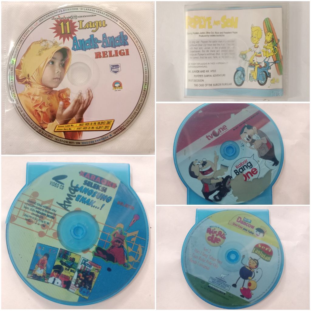 VCD Lagu Anak Religi, Joshua Suherman, Kartun Bang One, Kartun Dancow, Kartun Popeye