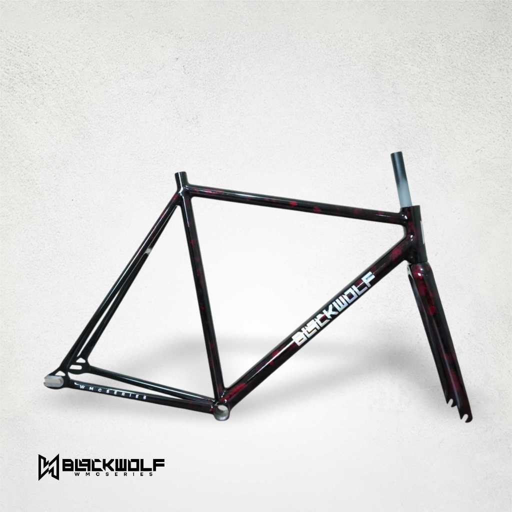 Rangka Sepeda Fixie Merk Black Wolf Original Seri 2 dan 3 Versi Smooth Weld