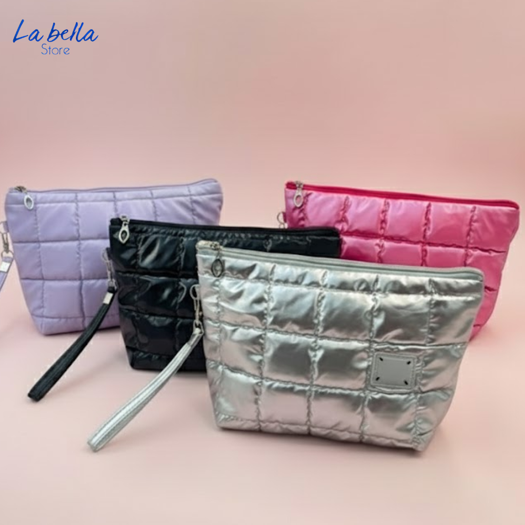 Pouch Puffy Makeup Bag Quilted (Bisa Custom Logo)