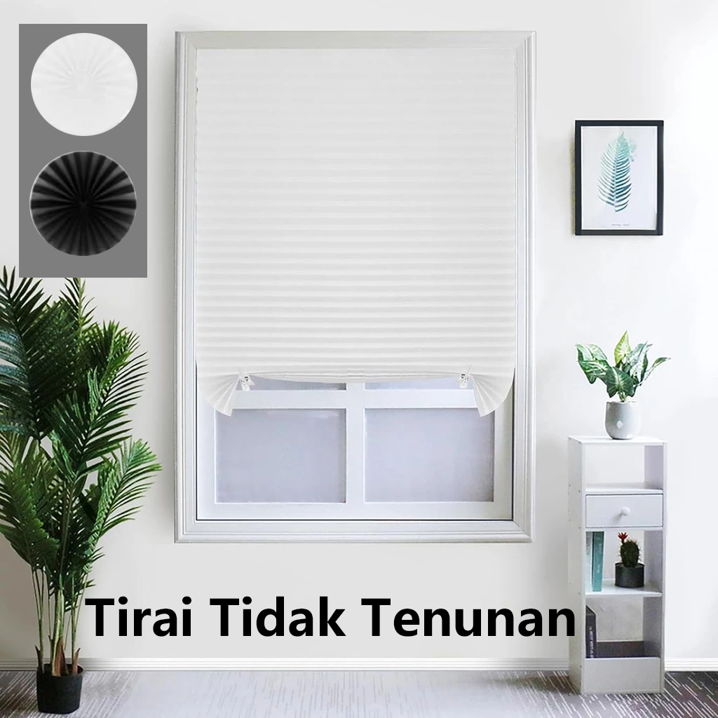Sederhana Nonwoven Tirai Lipat Tirai Penuh Penuh Home Murah Tirai Tirai Dapat Dilipat Tirai Bayangan