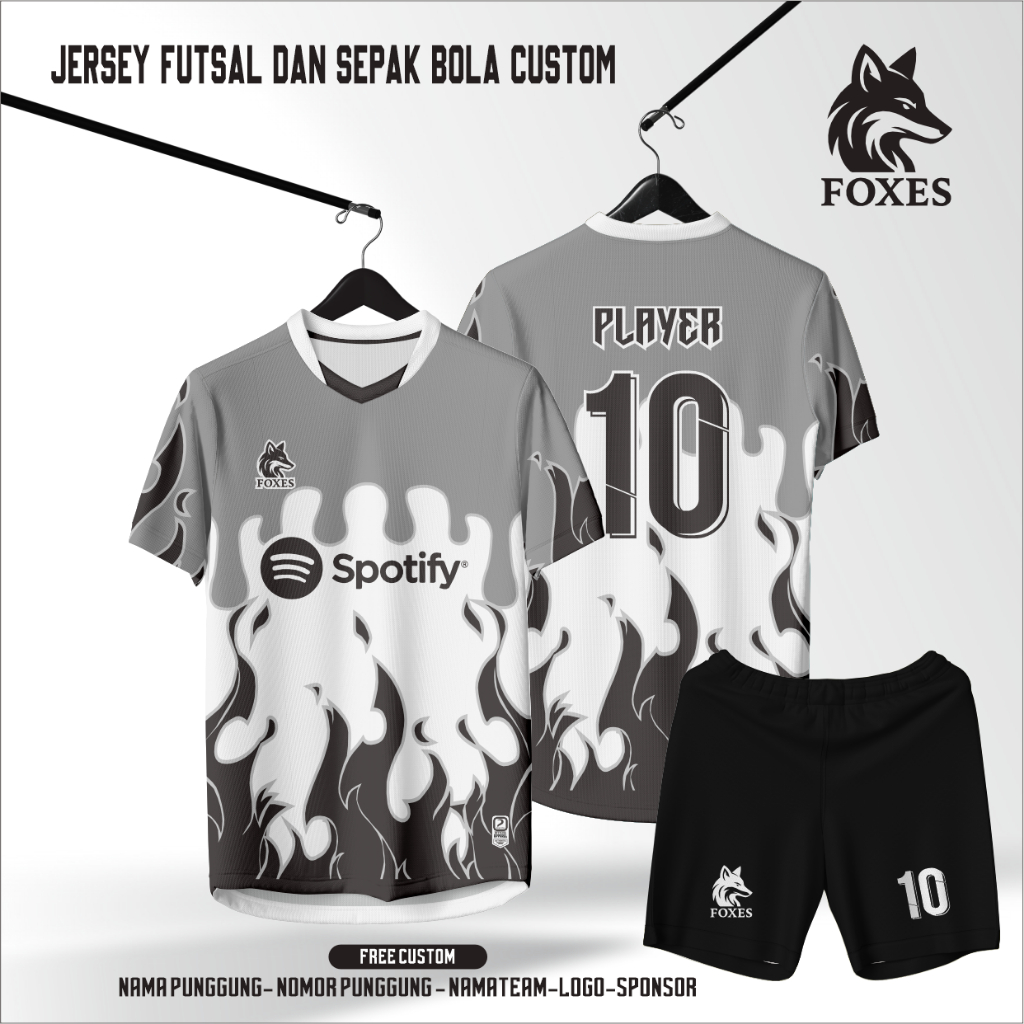 JERSEY CUSTOM FUTSAL SEPAKBOLA VOLI FREE DESIGN LOGO SPONSOR FULL PRINTING