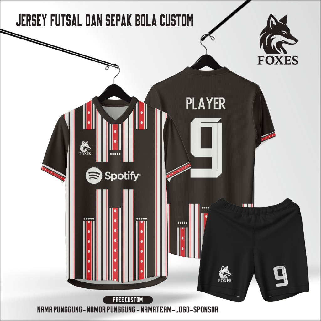 JERSEY CUSTOM FUTSAL SEPAKBOLA VOLI FREE DESIGN LOGO SPONSOR FULL PRINTING