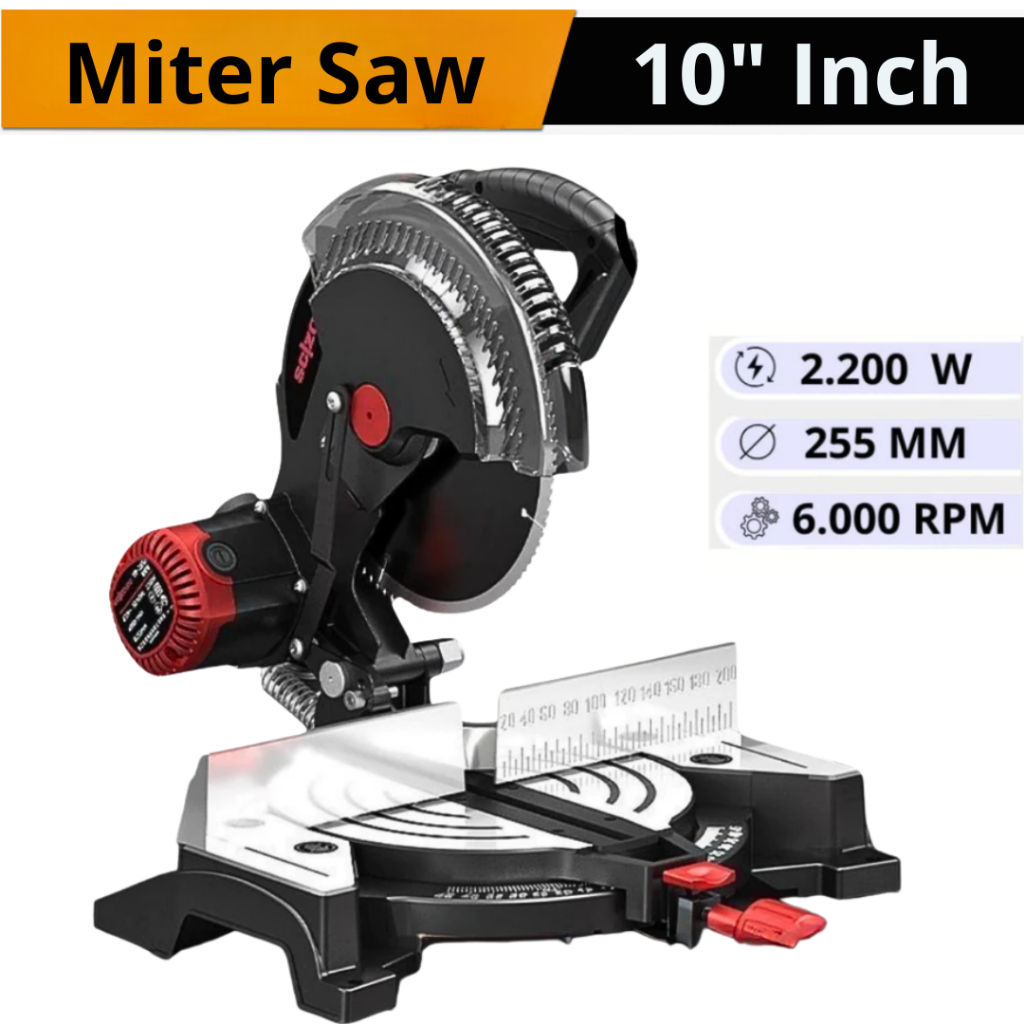 Miter Saw 10 Inch Gergaji Potong Alumunium Mitre saw