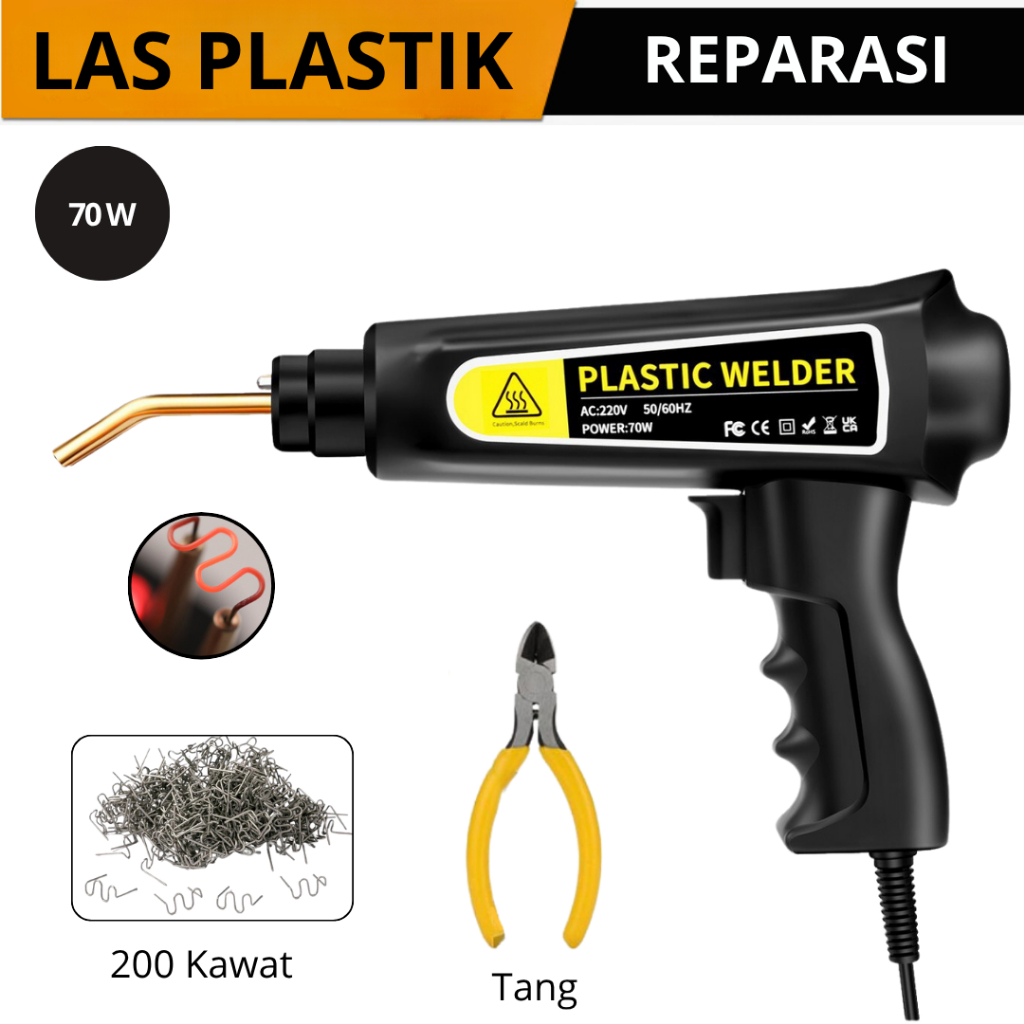 Mesin Las Solder Body Kendaraan Stapler Welding Plastik Solder Pipa PVC Free Kawat Las 200Pcs