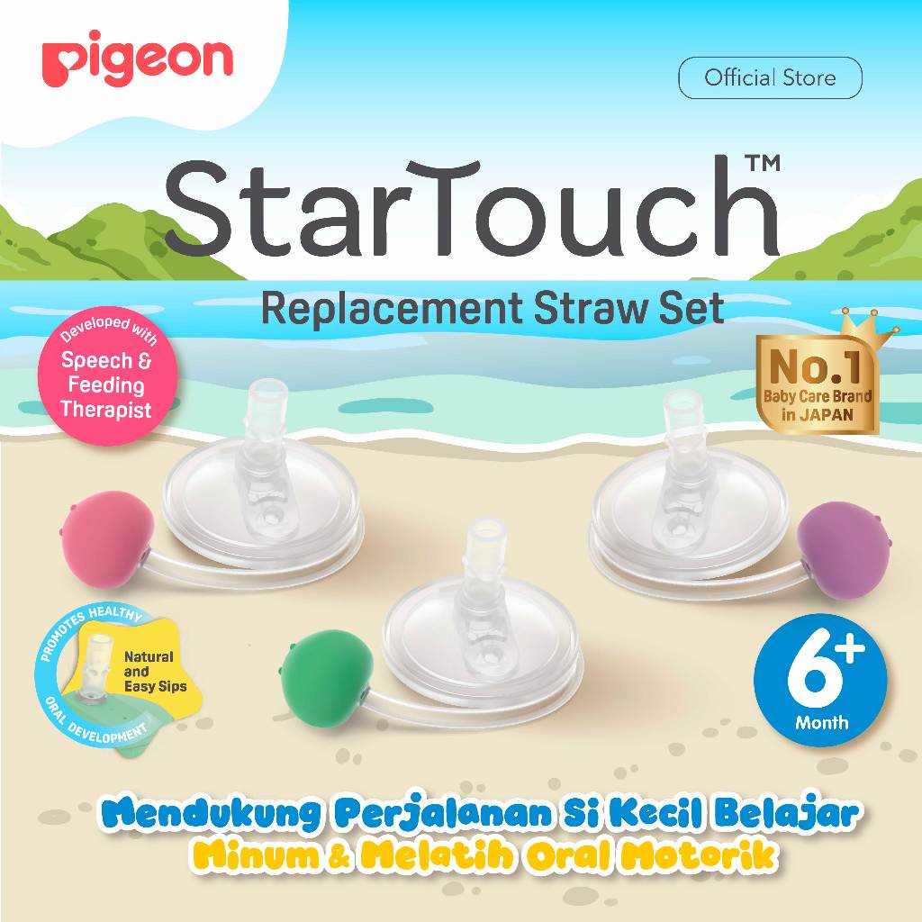 Pigeon Replacement Straw Set Startouch | Spare Part Botol Minum Dengan Sedotan Anti-Tumpah|Botol Min