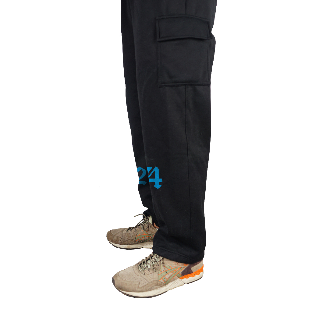 Troy Company Baggy Cargo Long Pants Black 0274 - Celana Panjang Cargo Fleece Hitam LFC 3357