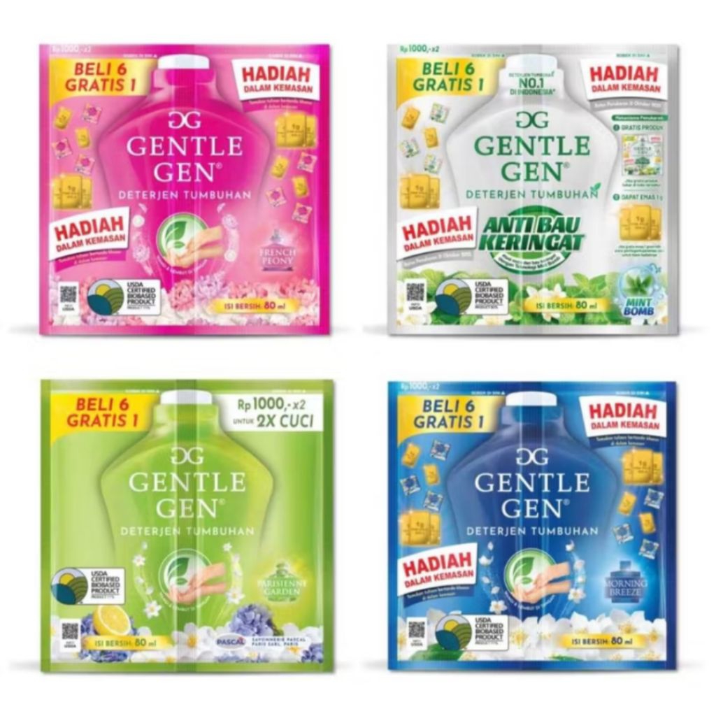 Gentle gen Deterjen Cair 1 renceng 10 sachet