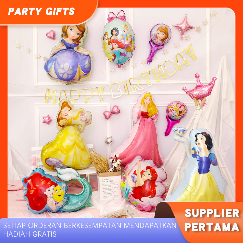 Balon Foil Katakter Princes Jumbo Balon Foil Karakter Princess Sofia Mermaid Ariel Balon Karakter Ul