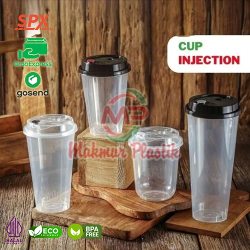 (Per 25 Set) Gelas Injection Cup + Tutup / Thinwall Cup Injection / PP Cup Injection Reusable