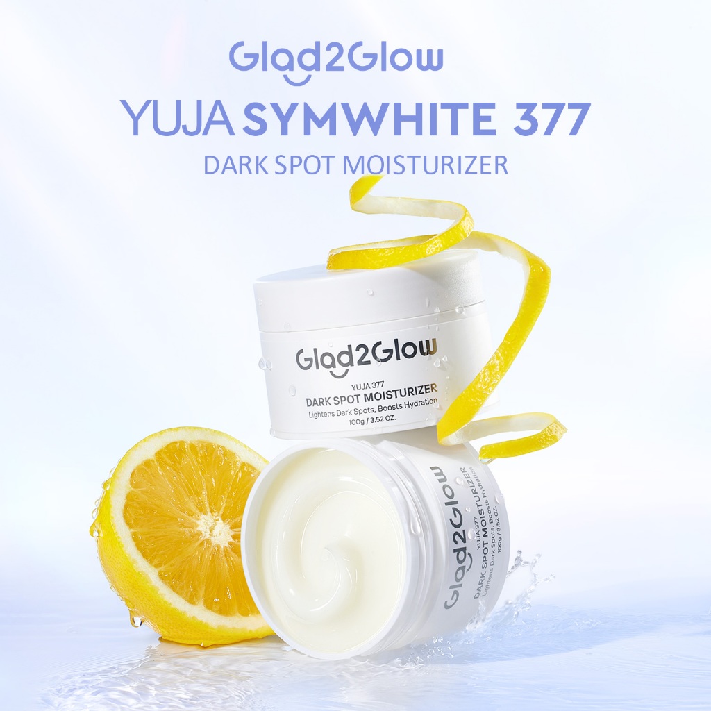 [12.12 Belanja 200rb, Disc. 20%]Glad2Glow Yuja Symwhite 377 Dark Spot Moisturizer 100g menghilangkan