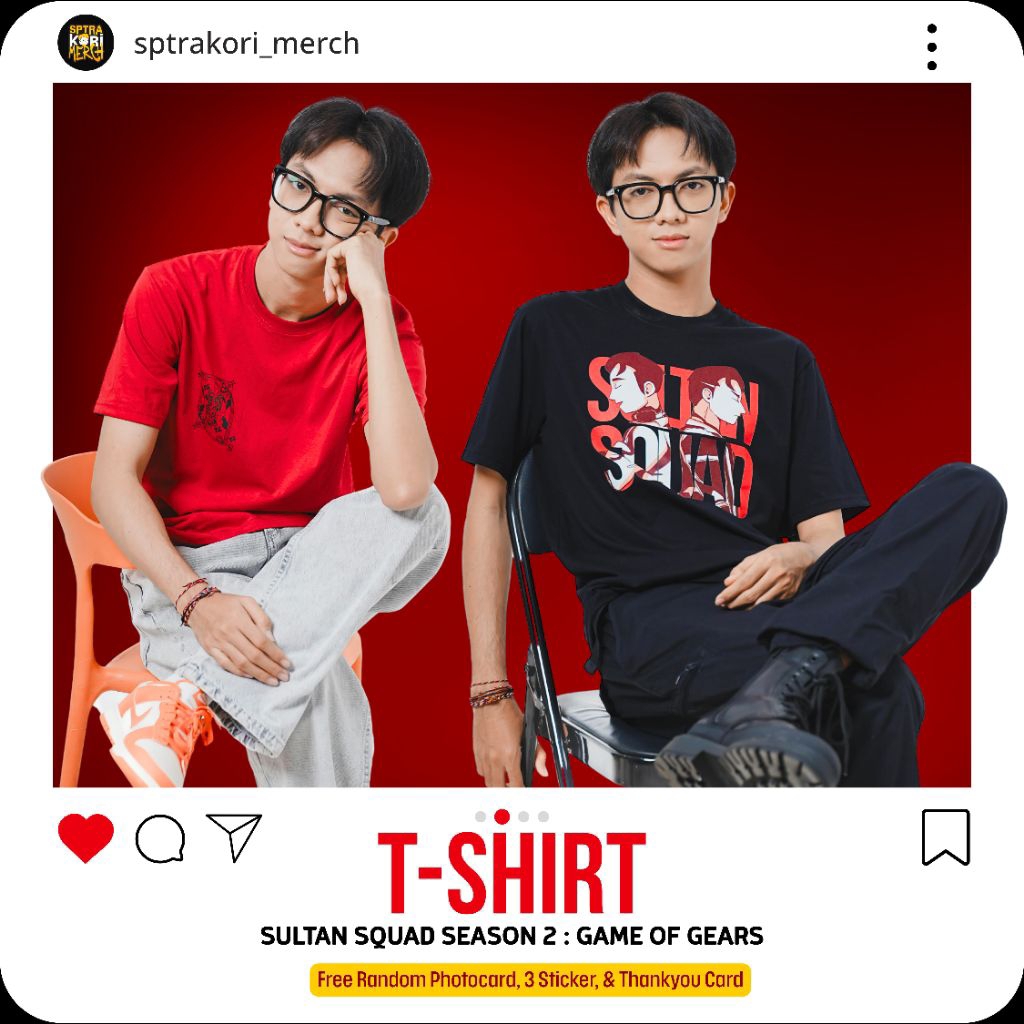 [GOG004] OFFICIAL T-SHIRT SULTAN SQUAD 2 GAME OF GEARS + FREE PC RANDOM + STICKER ANIMATION