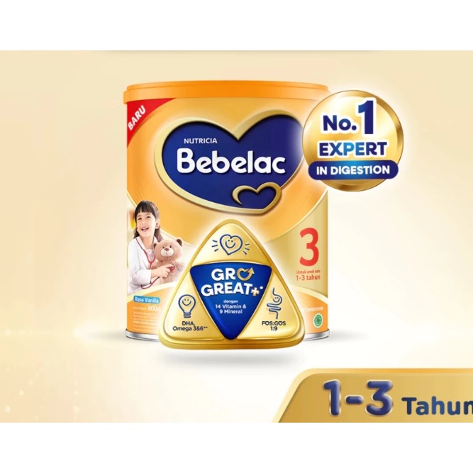 Bebelac 1+ Rasa Vanila 800g Susu Usia 1-3 Tahun