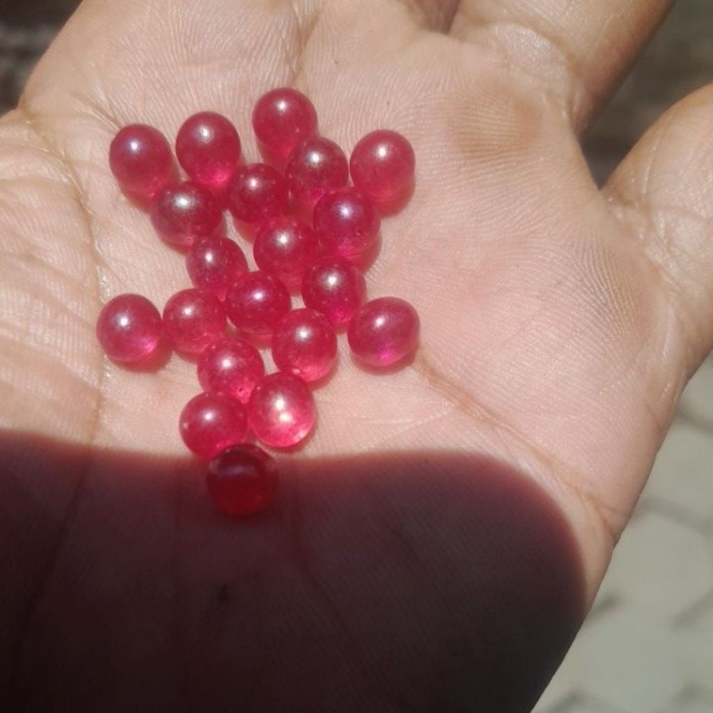 20 pcs (1 kodi ) batu bulat merah kalimaya india 6mm mini