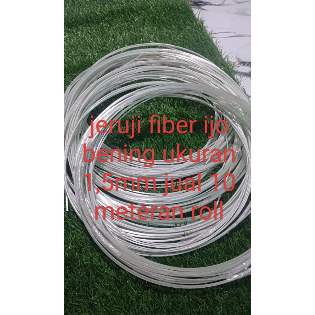 jeruji fiber ijo bening ukuran 1,5mm jual 10 meteran roll
