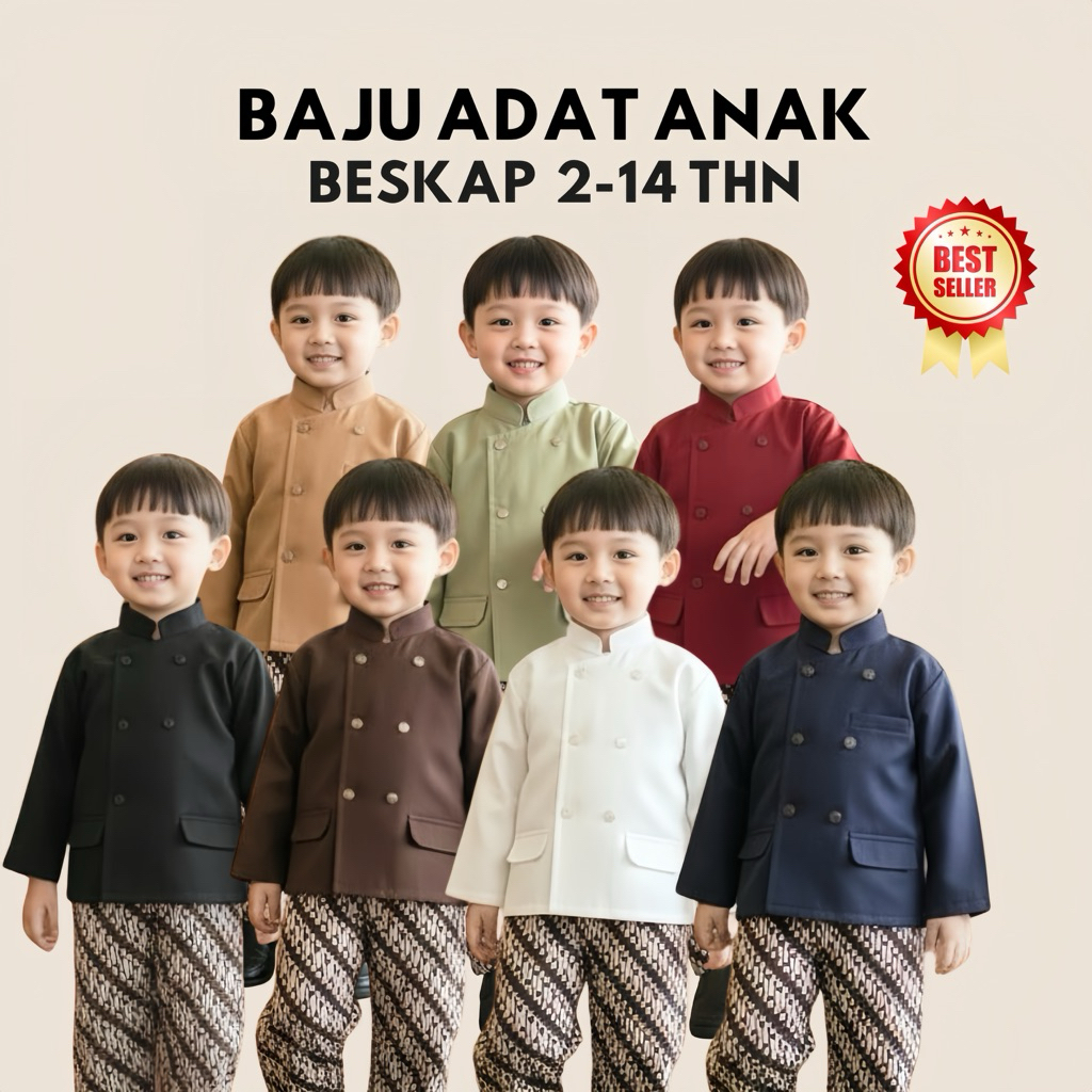SETELAN BESKAP ANAK TOYOBO USIA 2-14 THN BAJU ADAT ANAK LAKI-LAKI