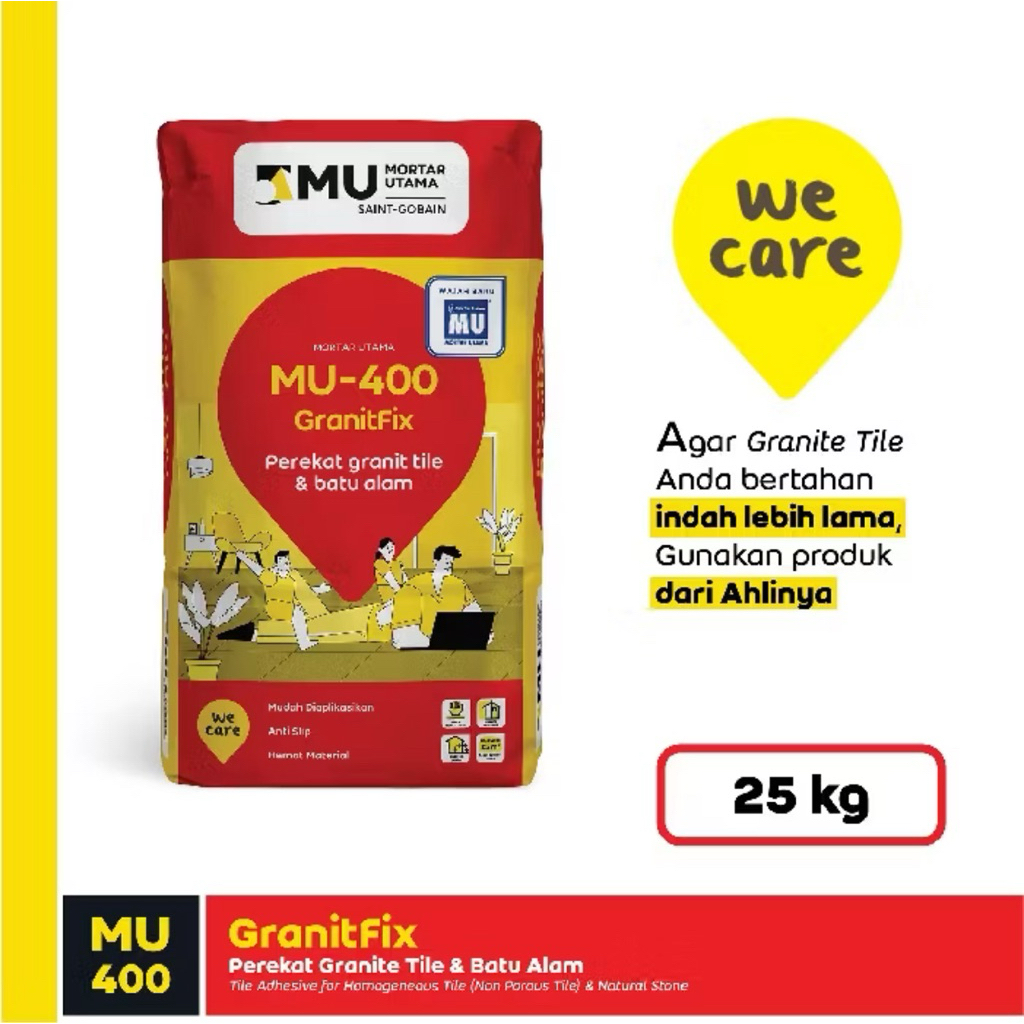 MORTAR UTAMA - MU-400 Granitfix 25KG SEMEN PEREKAT GRANIT / Granite Tile Instant Cement