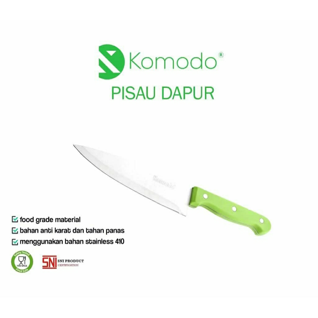 Pisau Dapur Stainless Komodo Euro Hijau