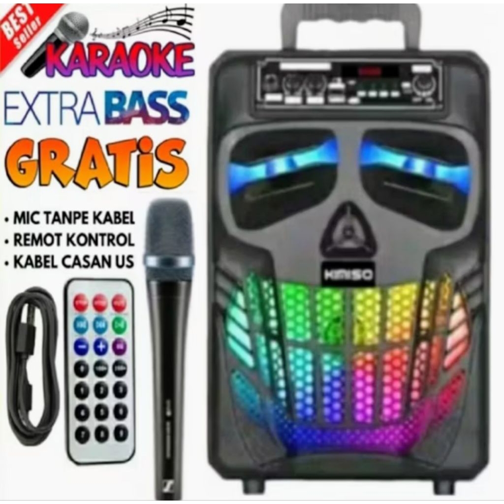 Speaker Portabel Qs-780 Speaker Subwoofer aktifSuper Basss 8.8fnc Subwoofer aktif Gratis Microsoft