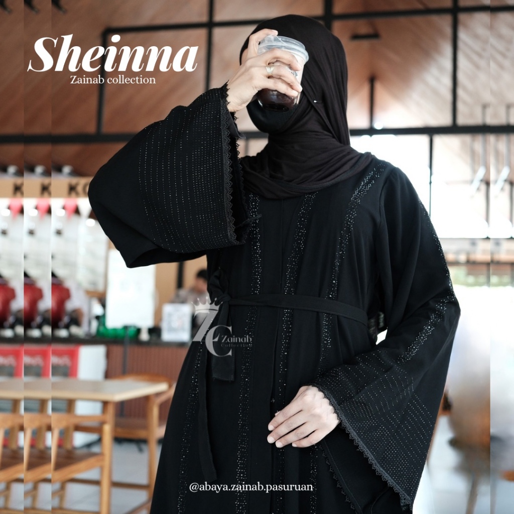 NEW 10.10 [ ABAYA SHEINNA ] black remaja by zainab collection