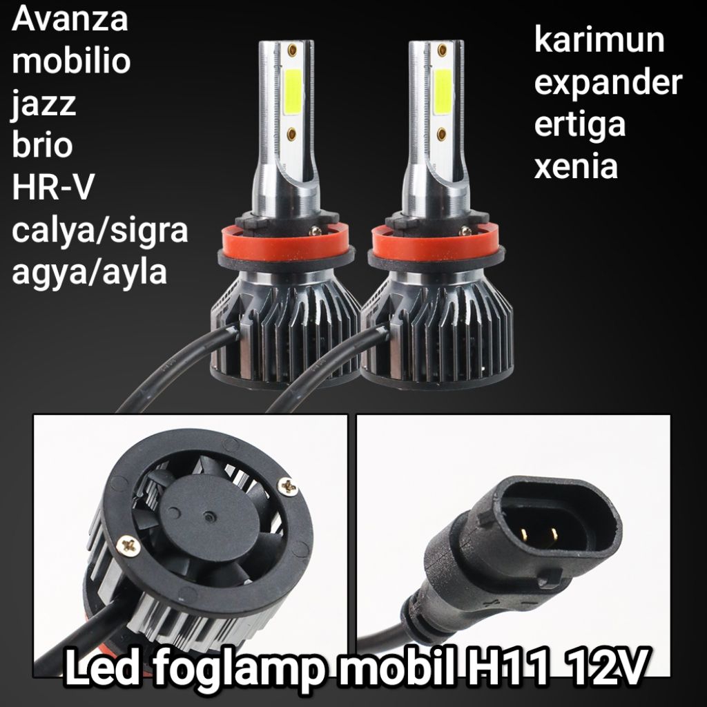LAMPU H11 LED FOGLAMP 12volt cahaya terang,led H11 foglamp avanza,brio, mobilio, jazz, agya, ayla, c