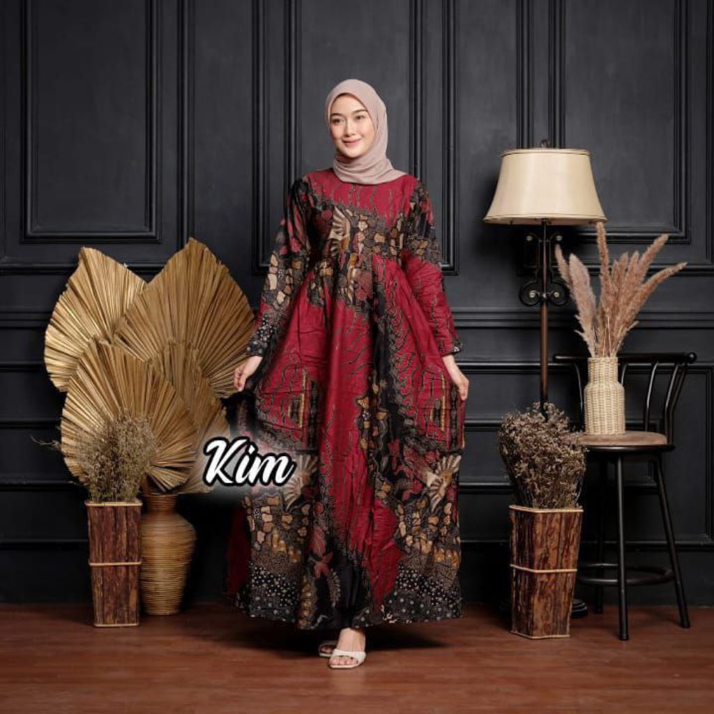 MS GAMIS BATIK SRIWEDARI MAXI BUMIL/BUSUI KATUN SOGAN ALLSIZE & JUMBO Modern Syar'i Terbaru Kekinian