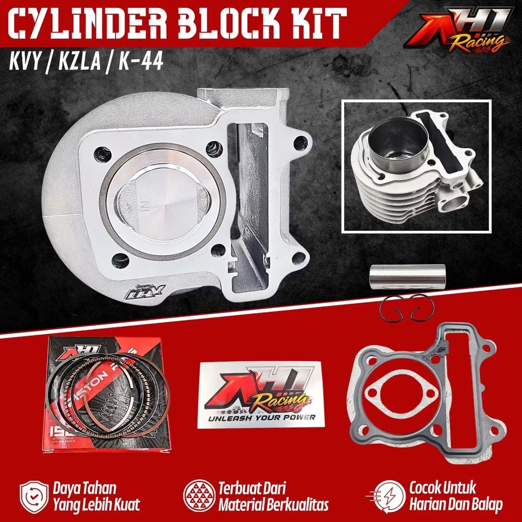 BORING BLOCK BLOK SEHER PAKET BORE UP AH1 RACING 54,5 MM KZL K44 BEAT FI ESP SCOOPY FI ESP BEAT STRE