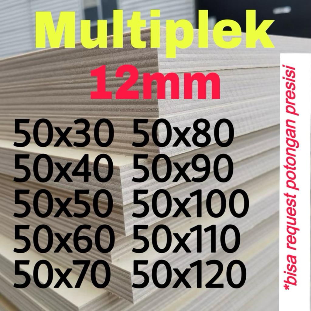 Multiplek 12mm Siap Pakai Ukuran Presisi Tinggi