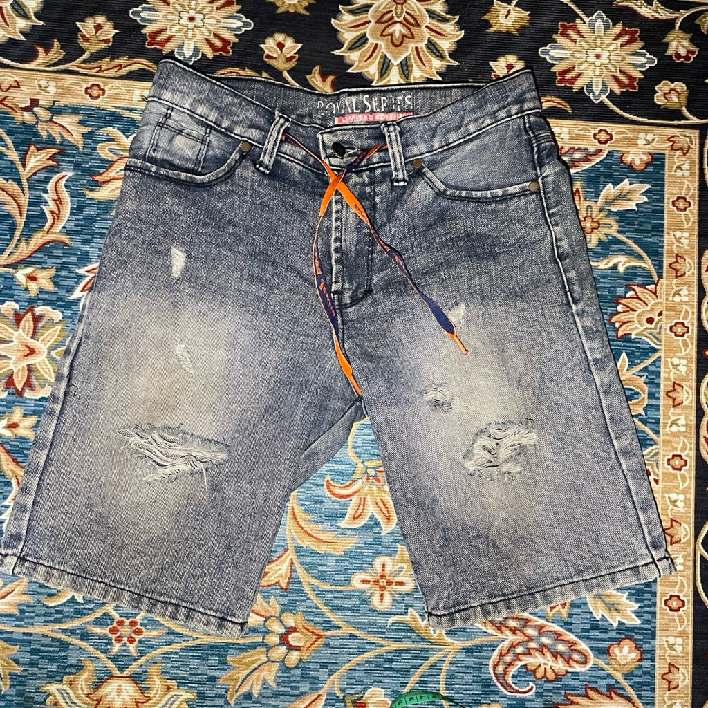 Celana pendek jeans pria sobek ripped(PL)