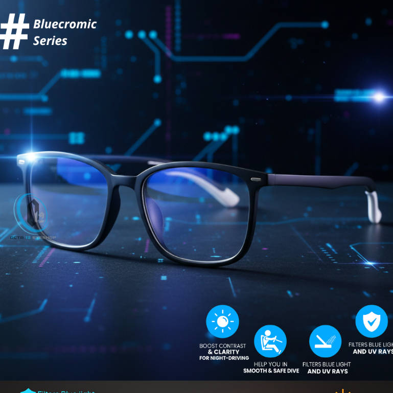 kacamata bluecromic night drive max pria wanita lentur TR 90 5208 premium