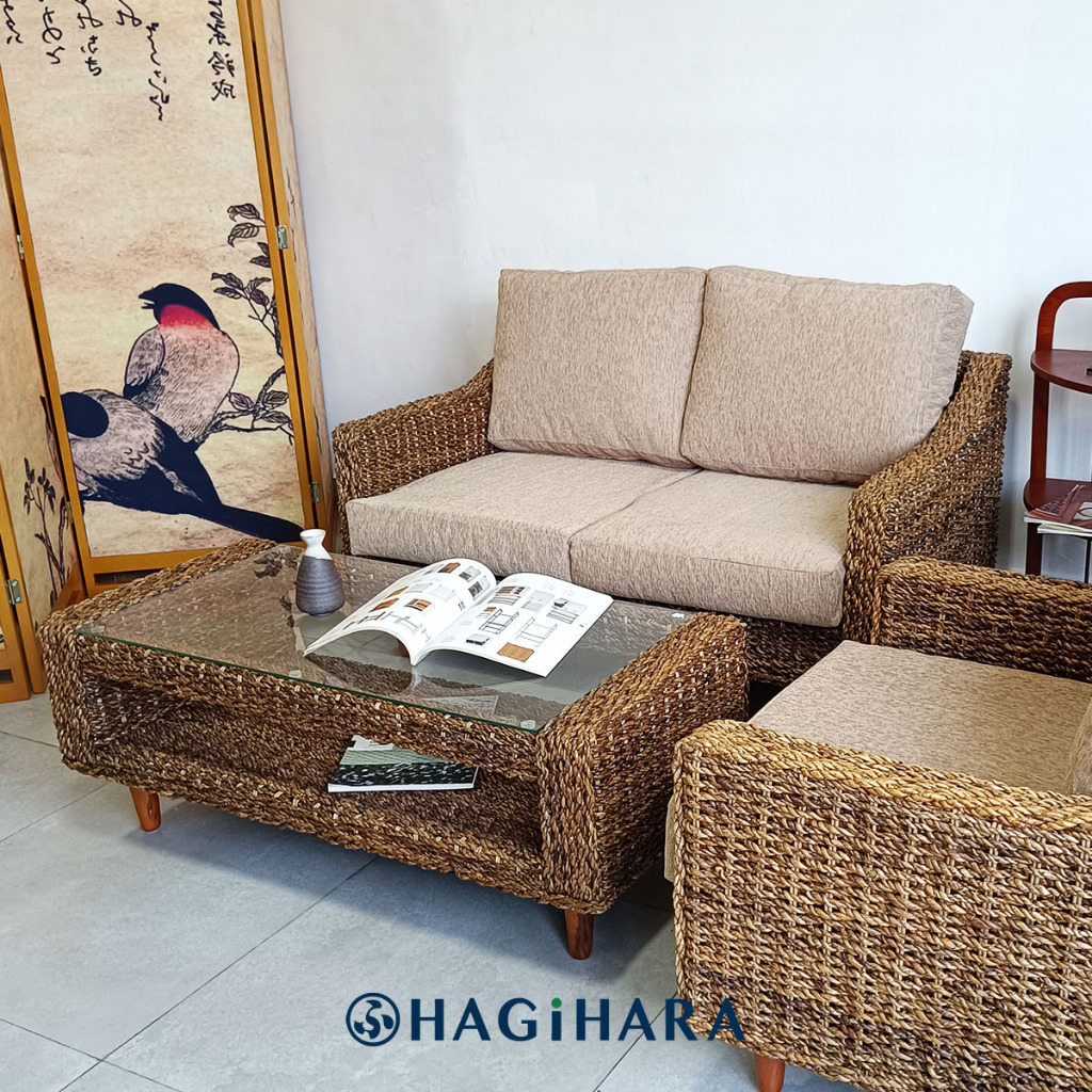 HAGIHARA Sofa 2 dudukan Abaca / Sofa Tamu / Sofa Jepang / Sofa Estetik / Kursi Tamu