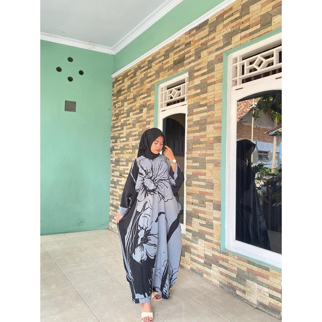 promo kaftan modern panjang ld 160 baju muslim wanita jumbo elegan busui friendly