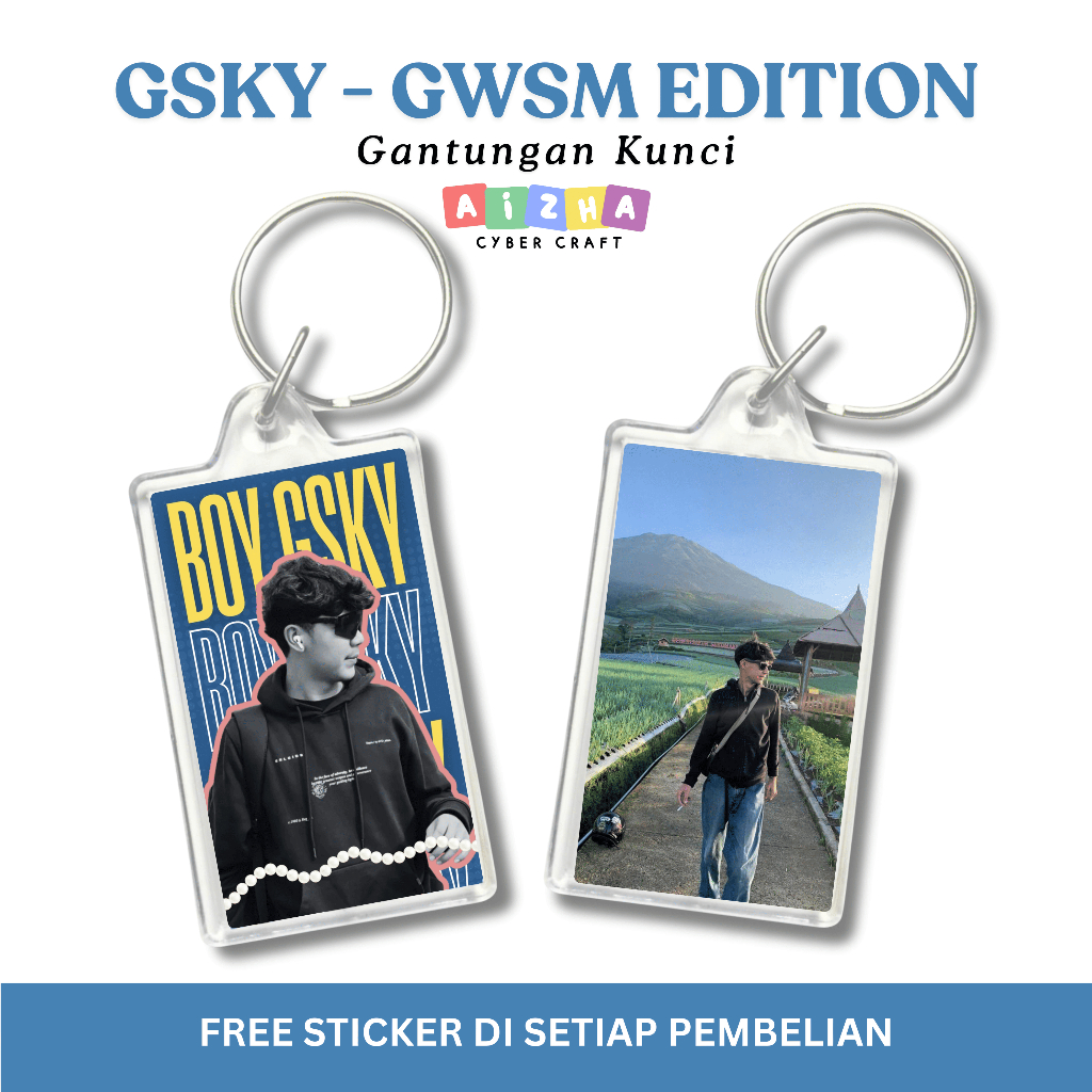 Gantungan Kunci Akrilik GWSM GSKY Free Stiker - Andika Faisal Mas kiki Mas Nemo Masboy Najib Reza Wa