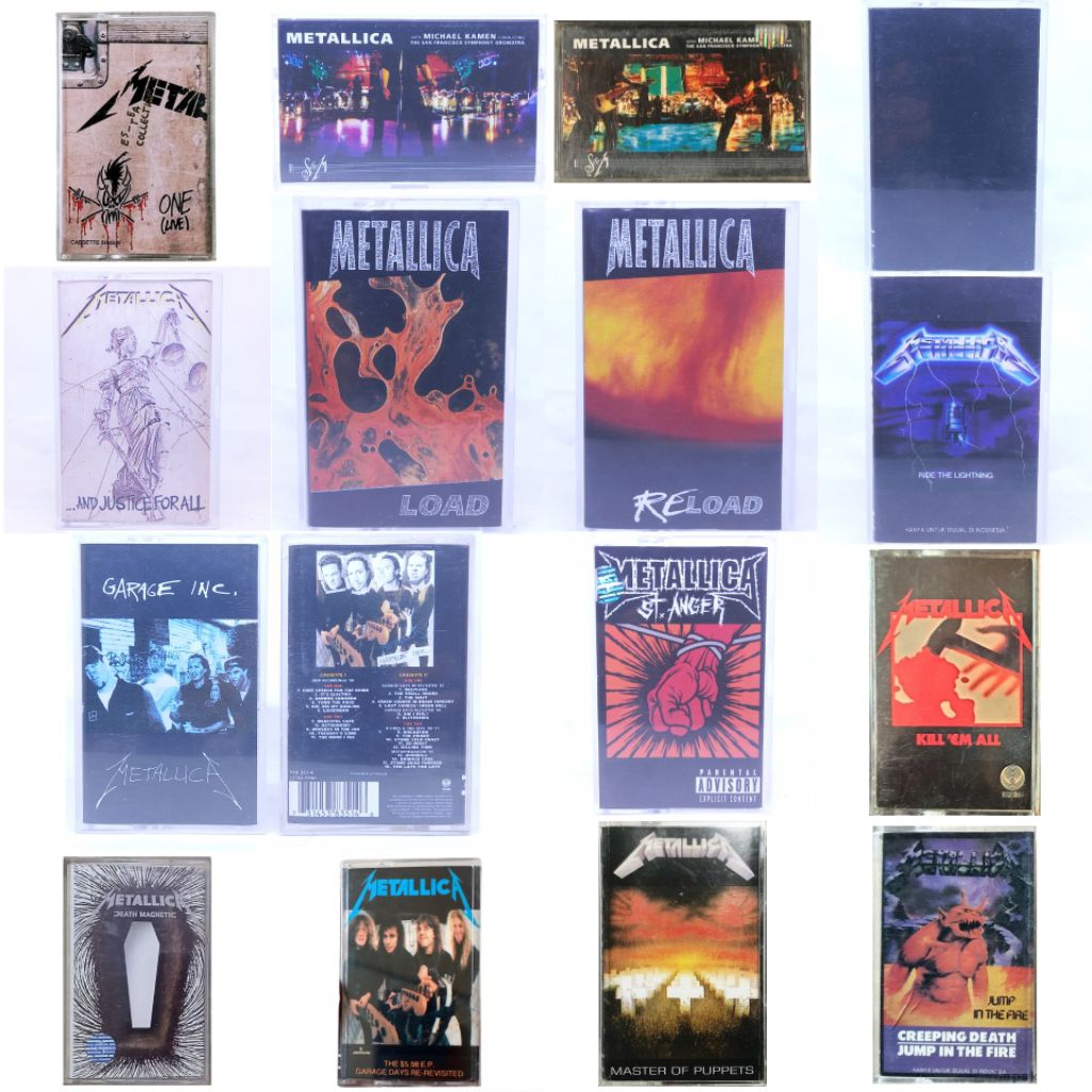Kaset pita METALLICA - load - reload - ST anger - garage inc - black album - ride the lightning - an