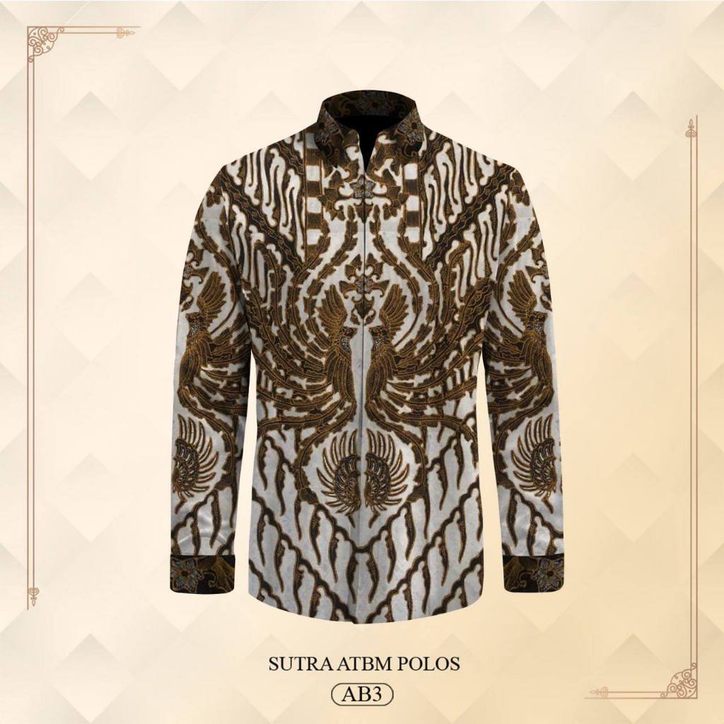 Kemeja batik lengan panjang pria exclusive bahan atbm sutera premium pola baju batik tulis pekalonga