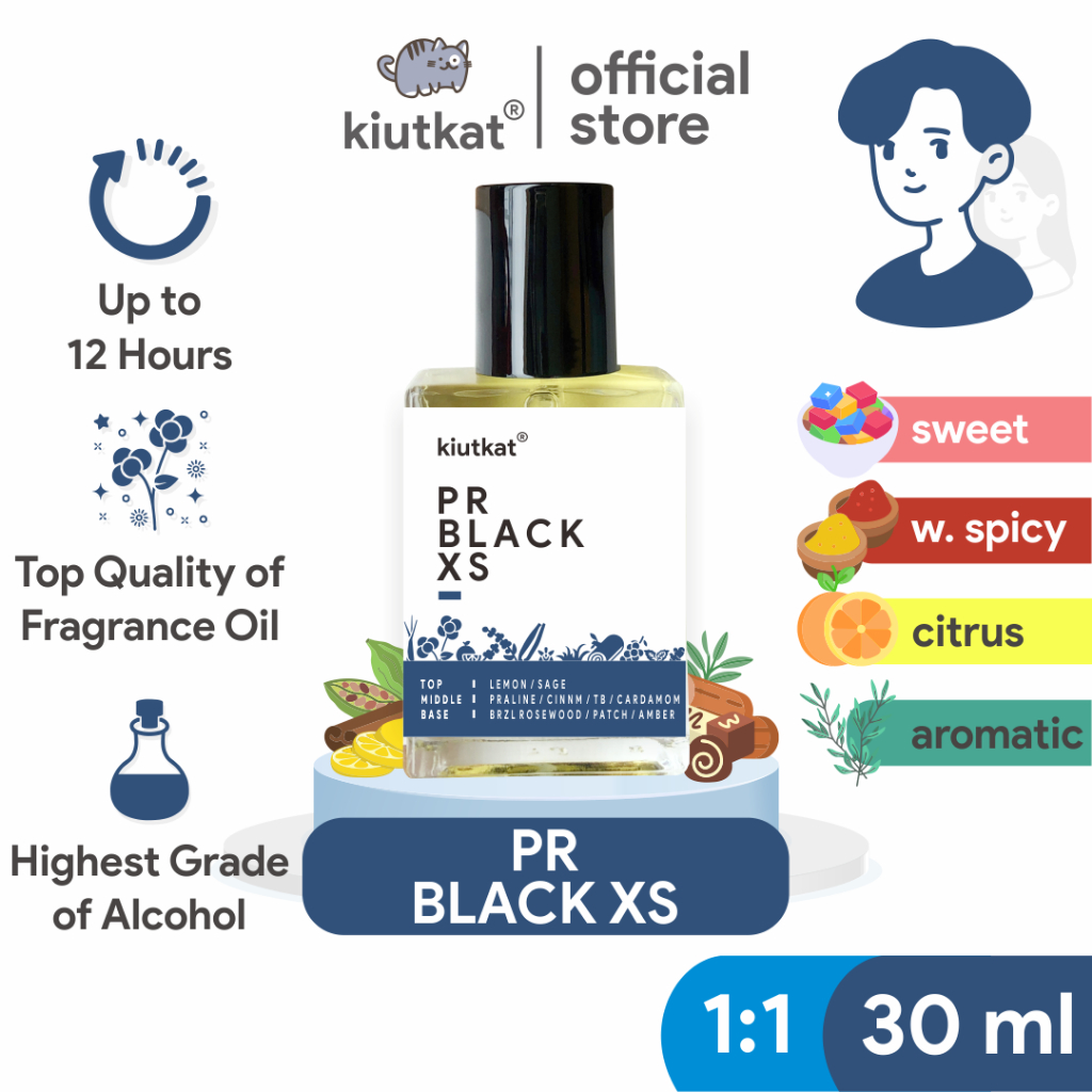 PR BLACK XS by LUZI - Parfum Pria Original Isi 30ml | Searah PR - BLACK XS