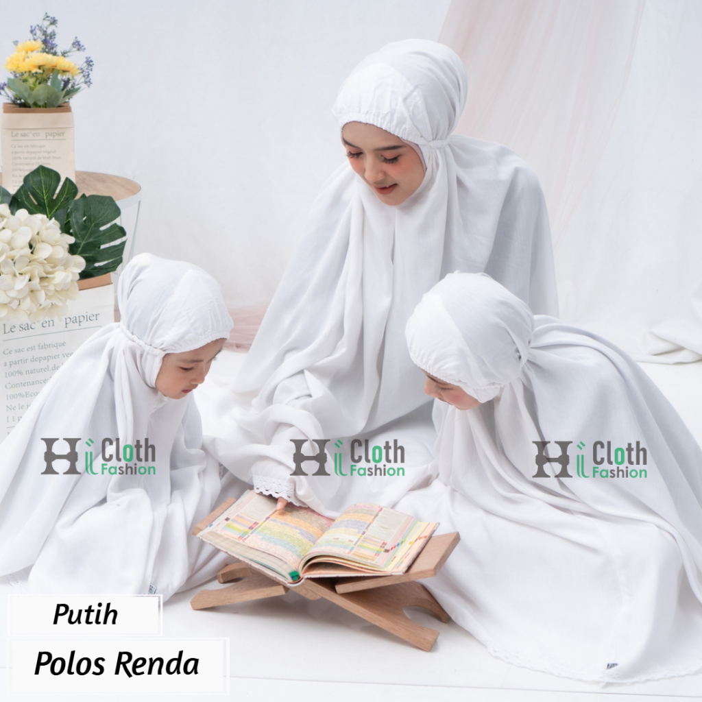 Mukena Rayon Polos Ibu dan Anak | Mukena Anak SD | Mukena Anak TK