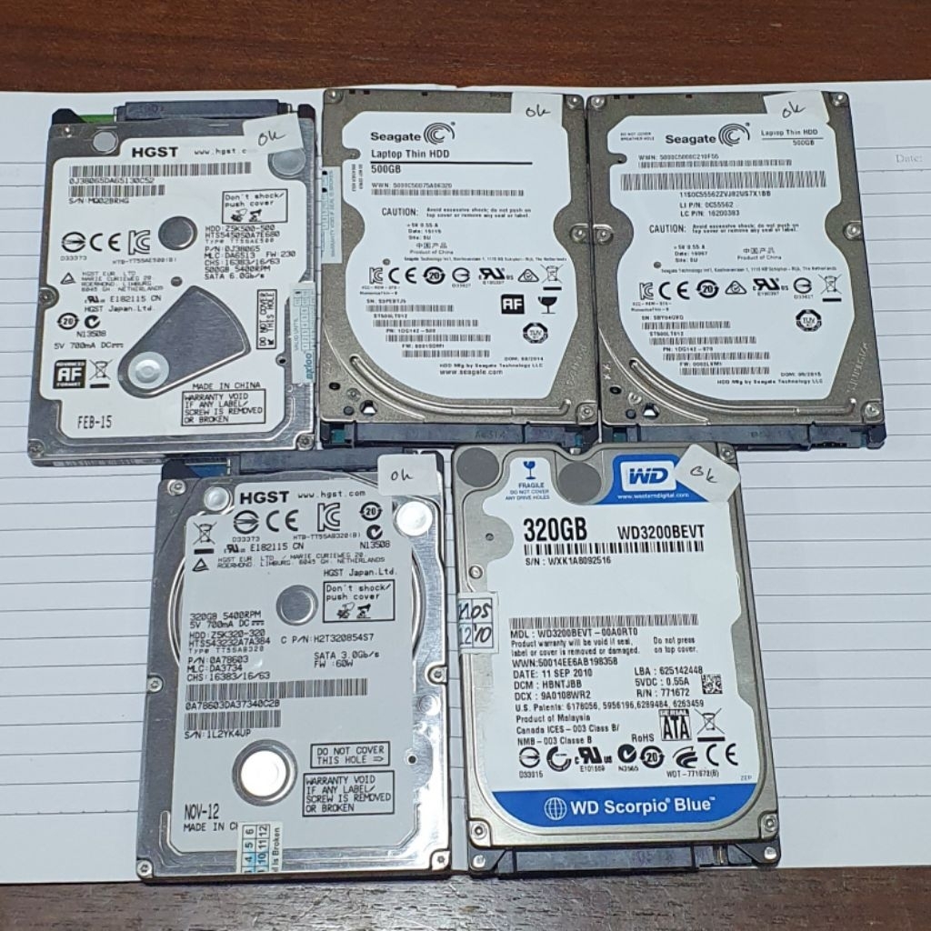 HDD HARDDISK LAPTOP SLIM THIN TOSHIBA HGST SEAGATE WD