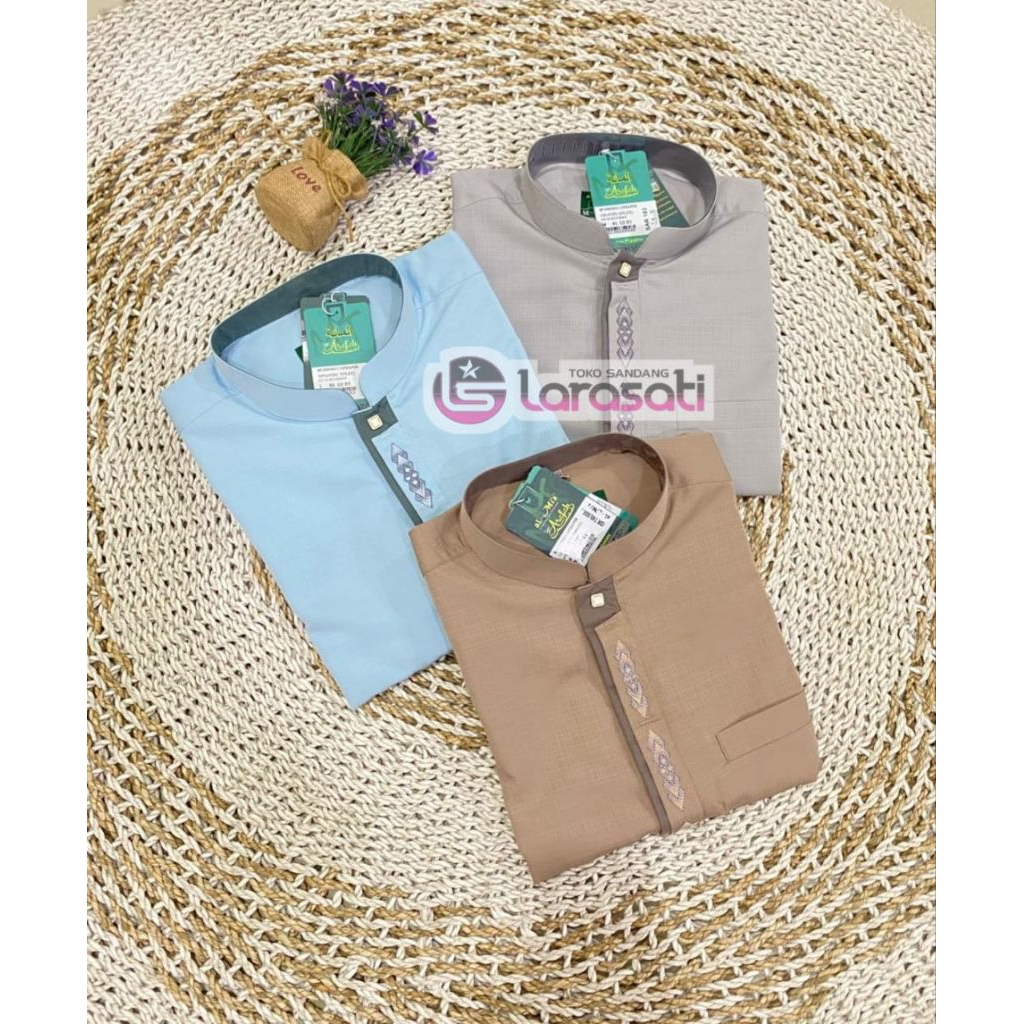 baju Koko merk AL-MIA ARAFAH lengan pendek/ baju Koko kekinian/ baju Koko kualitas premium terbaru