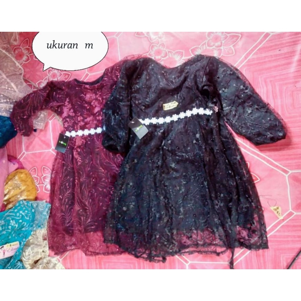 baju gamis brukat  anak