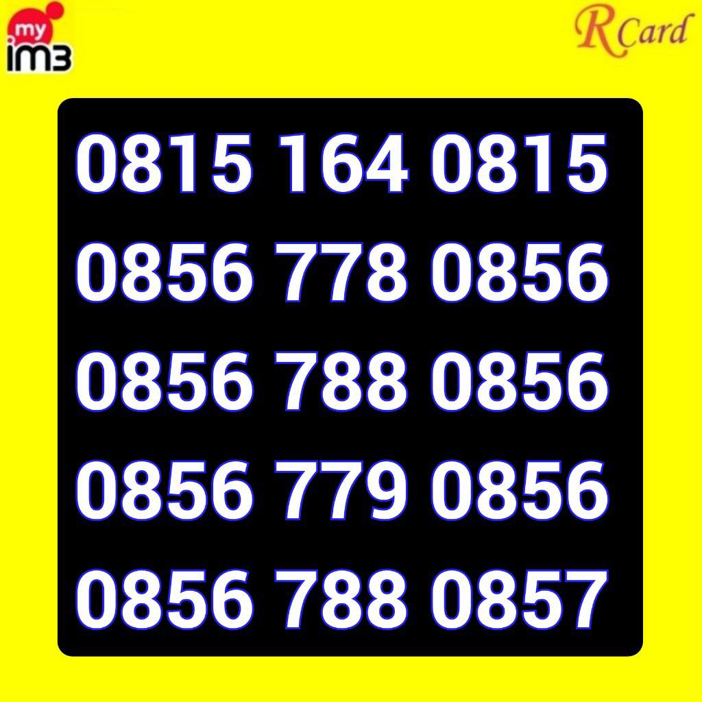 Perdana Nomor Cantik Indosat Im3 11 Digit 0815 0815 Dobel Operator 0856 0856 0857