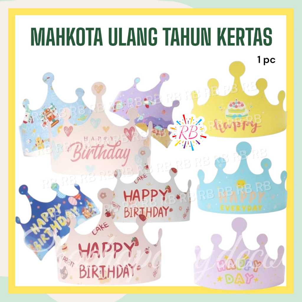 Mahkota ULANG TAHUN KERTAS / Topi Ulang Tahun Anak
