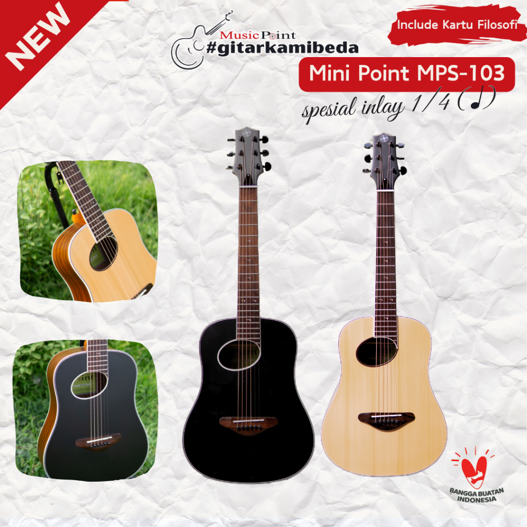 [ORIGINAL] GITAR 3/4 MINI ORIGINAL POINT MPS-103 AKUSTIK DAN AKUSTIK ELEKTRIK
