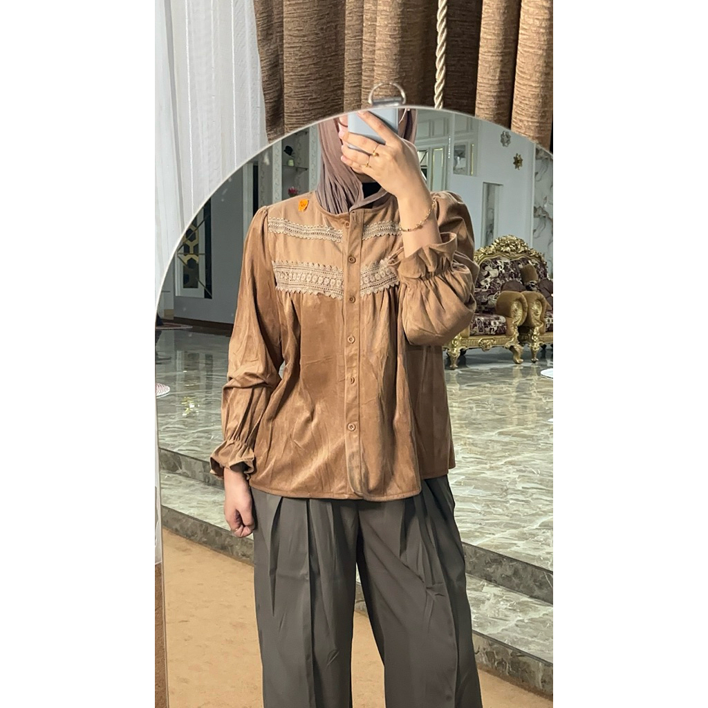 baju wanita lengan panjang//baju wanita brokat//baju wanita renda