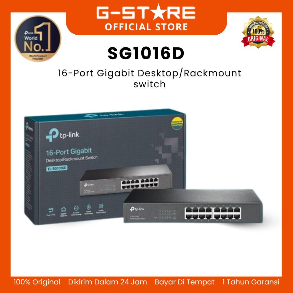 TP-LINK TL-SG1016D 16-Port Gigabit Desktop/Rackmount Switch HubTP-LINK SG1016