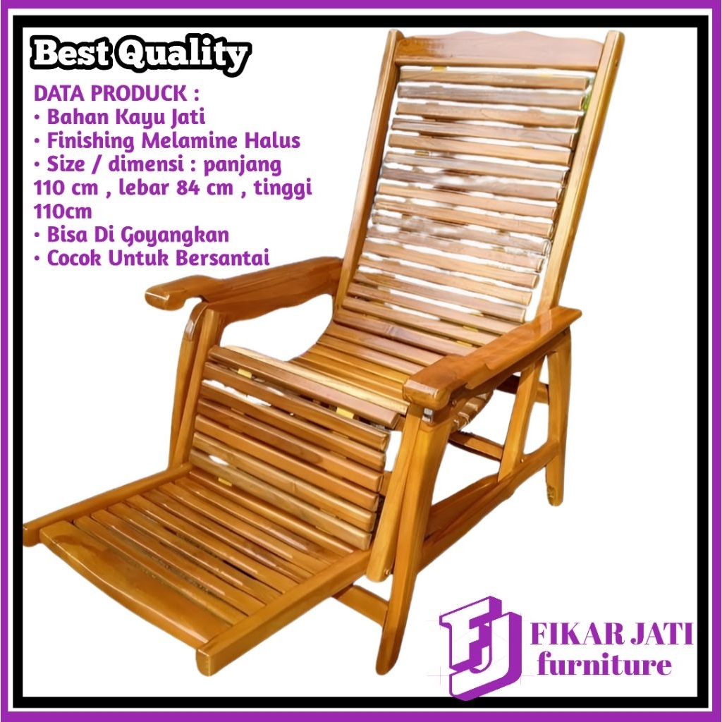 Kursi Malas Santai Selonjoran Minimalis  Kayu Jati Kursi Santai Malas Jepara